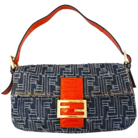 fendi flap bag black|fendi denim baguette.